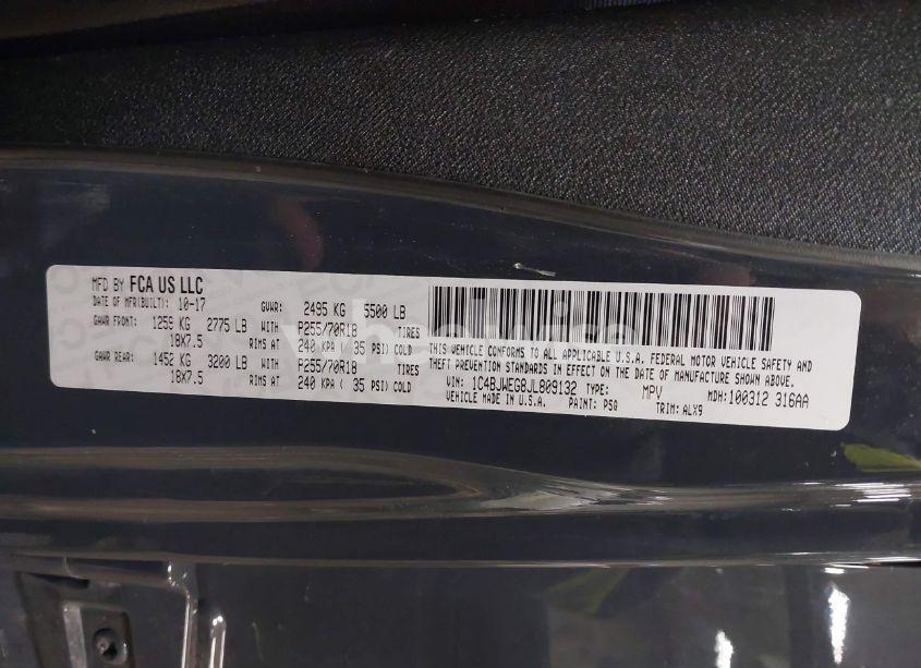 Photo 9 of 2018 Jeep Wrangler JK UNLIMITED SAHARA 4X4 (VIN 1C4BJWEG8JL809132)