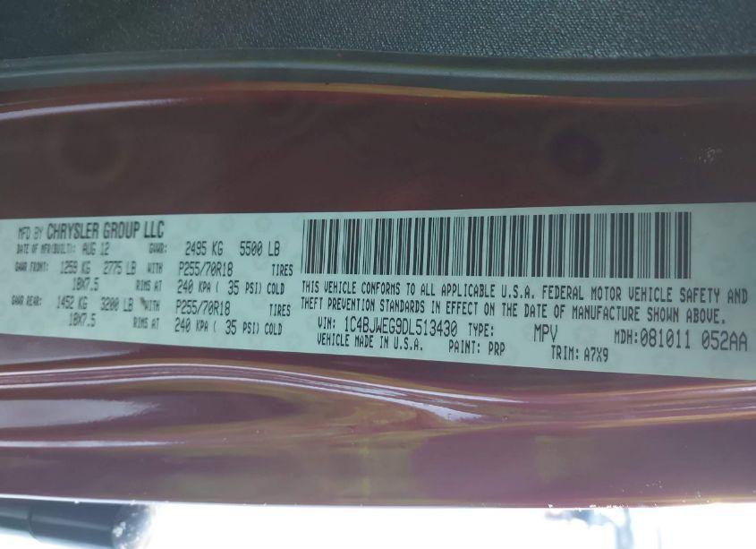 Photo 9 of 2013 Jeep Wrangler UNLIMITED SAHARA (VIN 1C4BJWEG9DL513430)