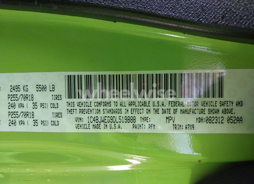 Photo 9 of 2013 Jeep Wrangler UNLIMITED SAHARA (VIN 1C4BJWEG9DL519888)