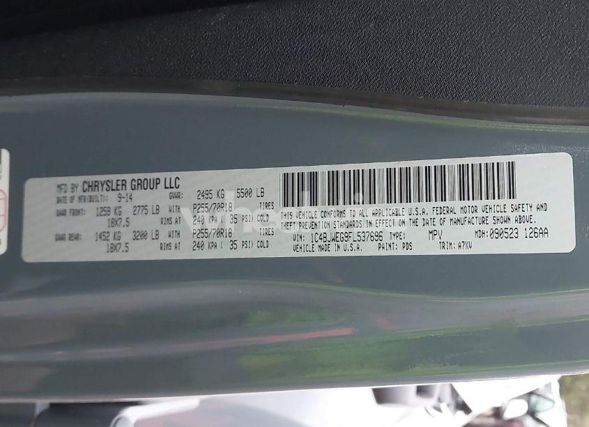 Photo 9 of 2015 Jeep Wrangler UNLIMITED SAHARA (VIN 1C4BJWEG9FL537696)