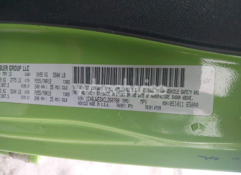 Photo 9 of 2012 Jeep Wrangler UNLIMITED SAHARA (VIN 1C4BJWEGXCL260780)