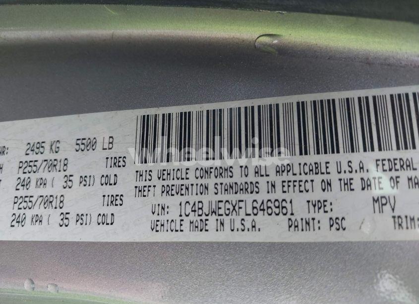 Photo 9 of 2015 Jeep Wrangler UNLIMITED SAHARA (VIN 1C4BJWEGXFL646961)