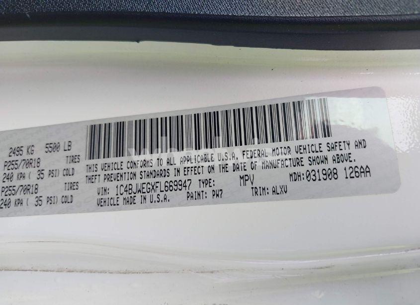 Photo 9 of 2015 Jeep Wrangler UNLIMITED SAHARA (VIN 1C4BJWEGXFL669947)