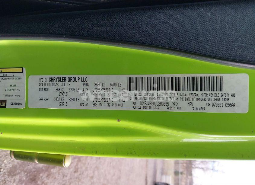 Photo 9 of 2012 Jeep Wrangler UNLIMITED RUBICON (VIN 1C4BJWFG0CL280695)