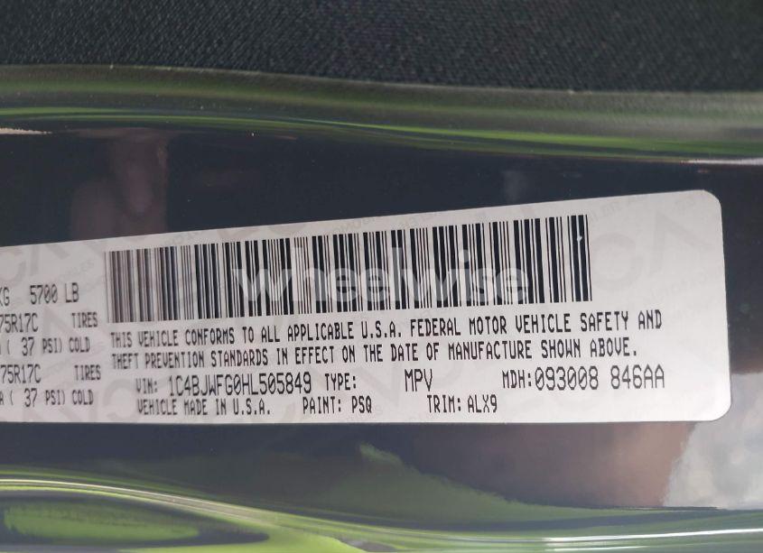 Photo 9 of 2017 Jeep Wrangler UNLIMITED RUBICON HARD ROCK 4X4 (VIN 1C4BJWFG0HL505849)