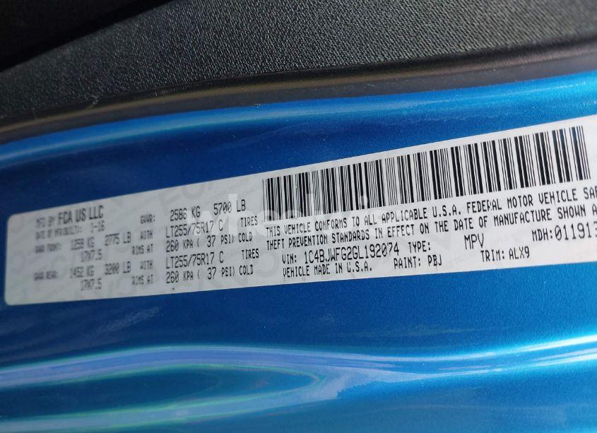 Photo 9 of 2016 Jeep Wrangler UNLIMITED RUBICON HARD ROCK (VIN 1C4BJWFG2GL192074)