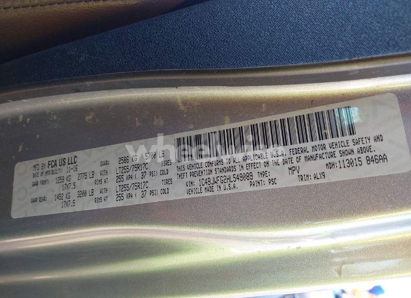 Photo 9 of 2017 Jeep Wrangler UNLIMITED RUBICON 4X4 (VIN 1C4BJWFG2HL549089)