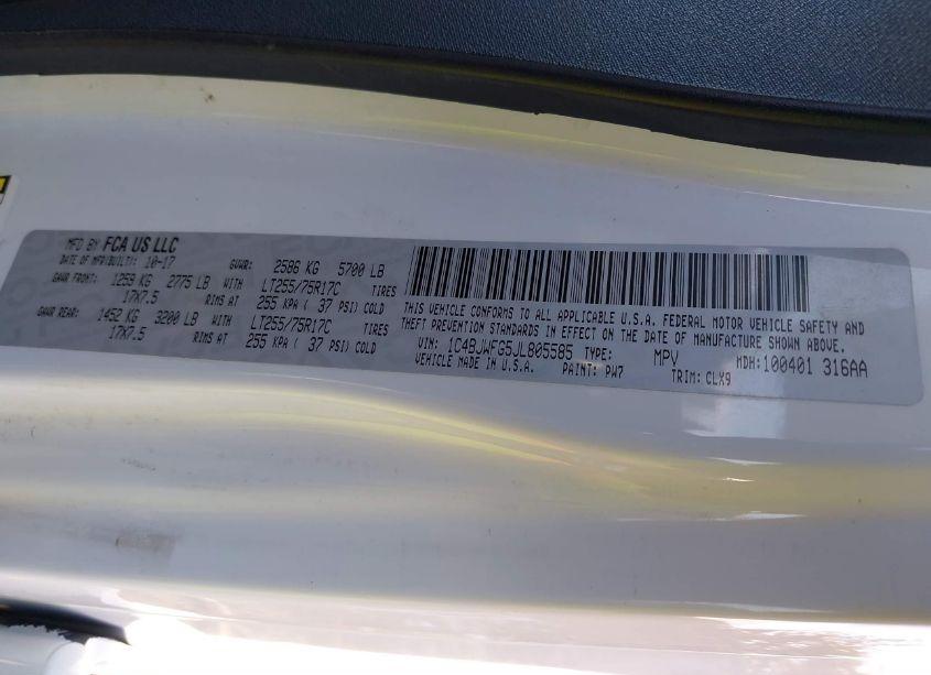 Photo 9 of 2018 Jeep Wrangler JK UNLIMITED RUBICON RECON 4X4 (VIN 1C4BJWFG5JL805585)