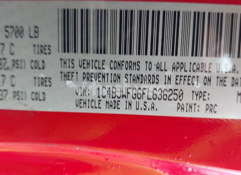 Photo 9 of 2015 Jeep Wrangler UNLIMITED RUBICON (VIN 1C4BJWFG6FL636250)