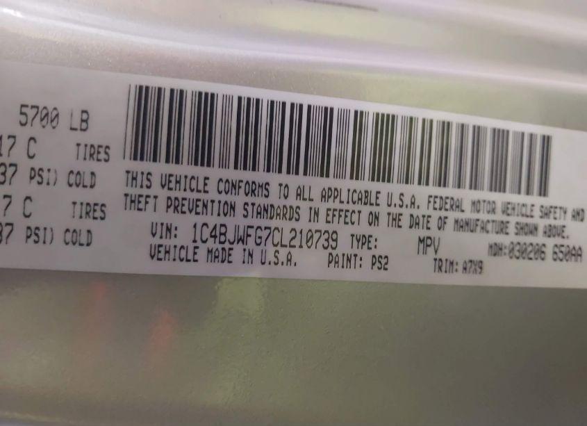 Photo 9 of 2012 Jeep Wrangler UNLIMITED RUBICON (VIN 1C4BJWFG7CL210739)