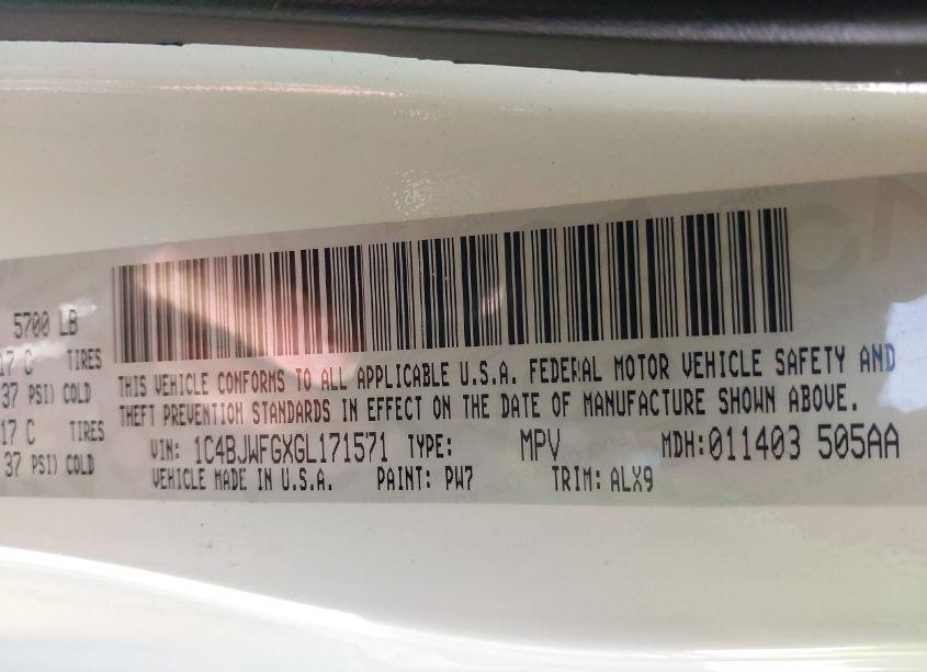 Photo 9 of 2016 Jeep Wrangler UNLIMITED RUBICON HARD ROCK (VIN 1C4BJWFGXGL171571)