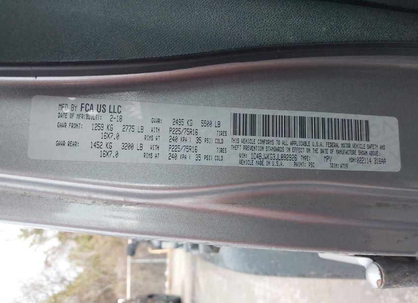 Photo 9 of 2018 Jeep Wrangler JK UNLIMITED SPORT RHD 4X4 (VIN 1C4BJWKG3JL892926)