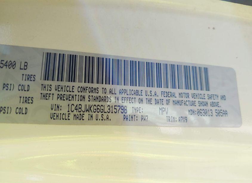 Photo 9 of 2016 Jeep Wrangler UNLIMITED SPORT RHD (VIN 1C4BJWKG6GL315798)