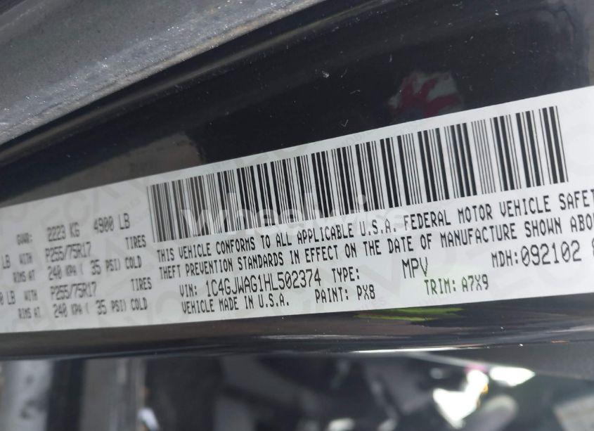 Photo 9 of 2017 Jeep Wrangler SPORT 4X4 (VIN 1C4GJWAG1HL502374)