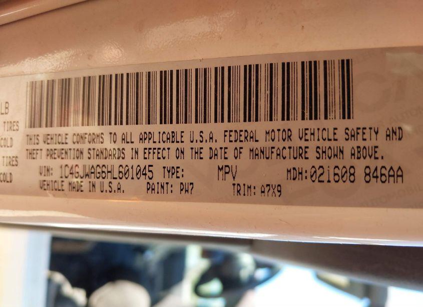 Photo 9 of 2017 Jeep Wrangler SPORT 4X4 (VIN 1C4GJWAG6HL601045)