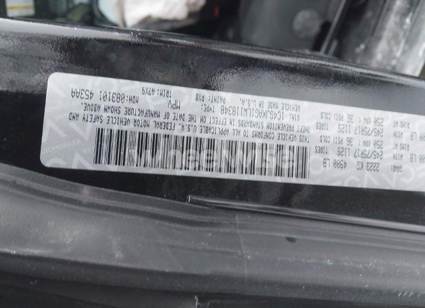 Photo 9 of 2020 Jeep Wrangler SPORT S 4X4 (VIN 1C4GJXAG1LW118348)