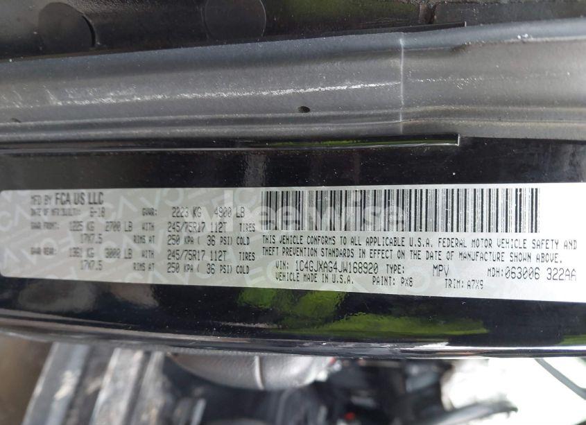 Photo 9 of 2018 Jeep Wrangler SPORT S 4X4 (VIN 1C4GJXAG4JW168920)