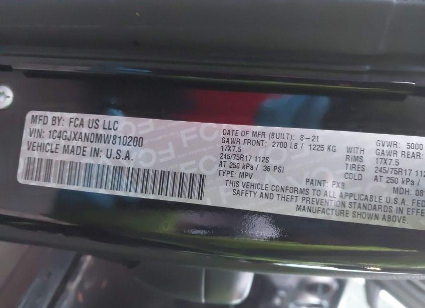 Photo 9 of 2021 Jeep Wrangler SPORT S 4X4 (VIN 1C4GJXAN0MW810200)