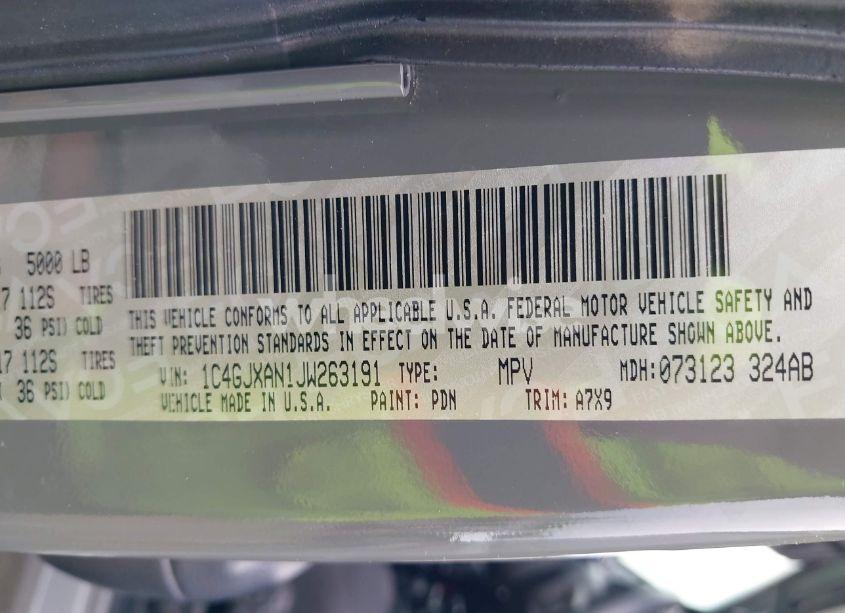 Photo 9 of 2018 Jeep Wrangler SPORT 4X4 (VIN 1C4GJXAN1JW263191)