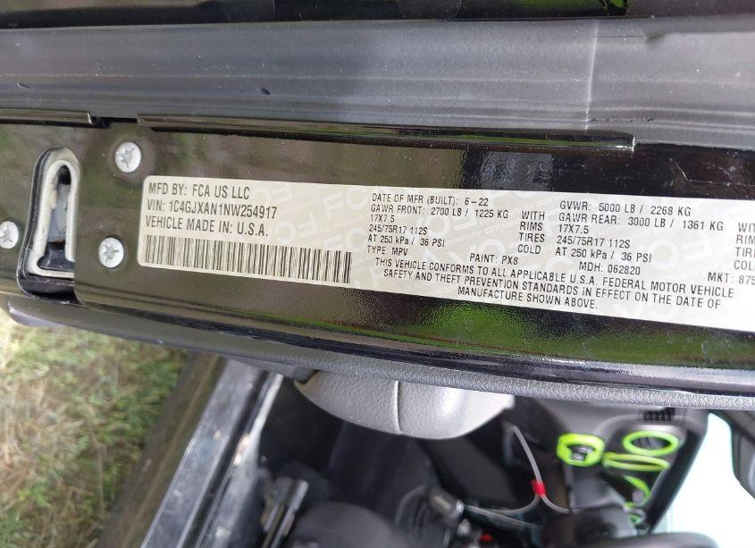 Photo 9 of 2022 Jeep Wrangler SPORT 4X4 (VIN 1C4GJXAN1NW254917)