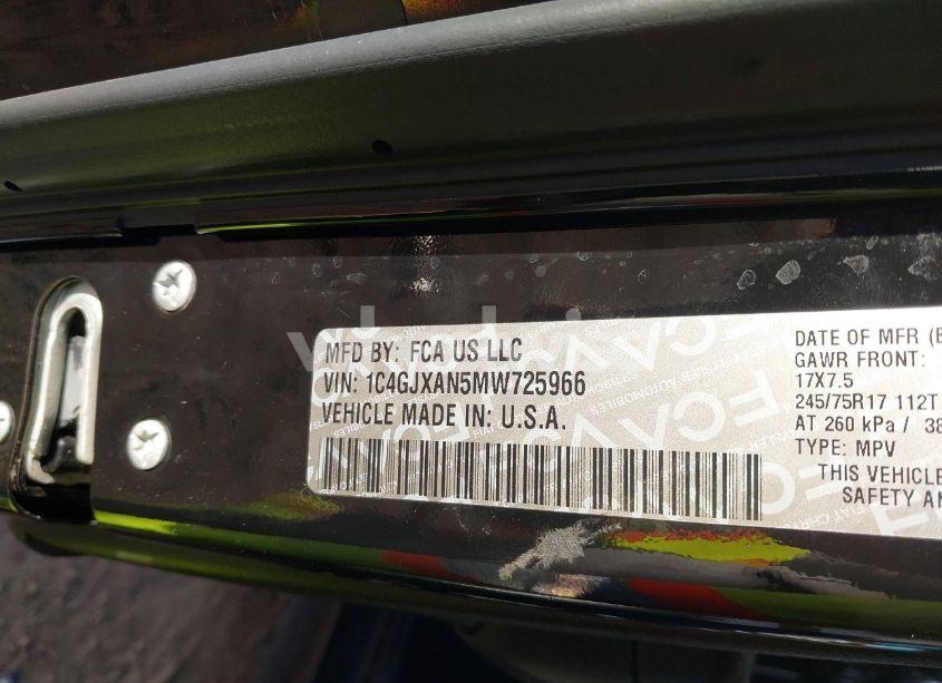 Photo 9 of 2021 Jeep Wrangler SPORT S 4X4 (VIN 1C4GJXAN5MW725966)