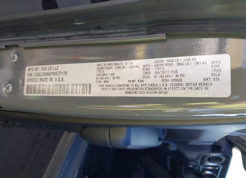 Photo 9 of 2023 Jeep Wrangler 2-DOOR SPORT 4X4 (VIN 1C4GJXAN6PW672179)