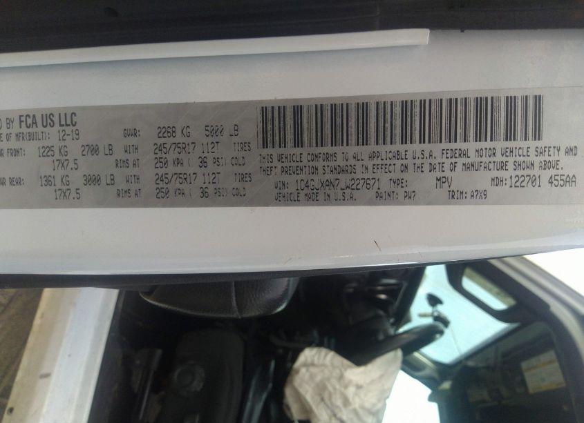 Photo 9 of 2020 Jeep Wrangler SPORT S 4X4 (VIN 1C4GJXAN7LW227671)