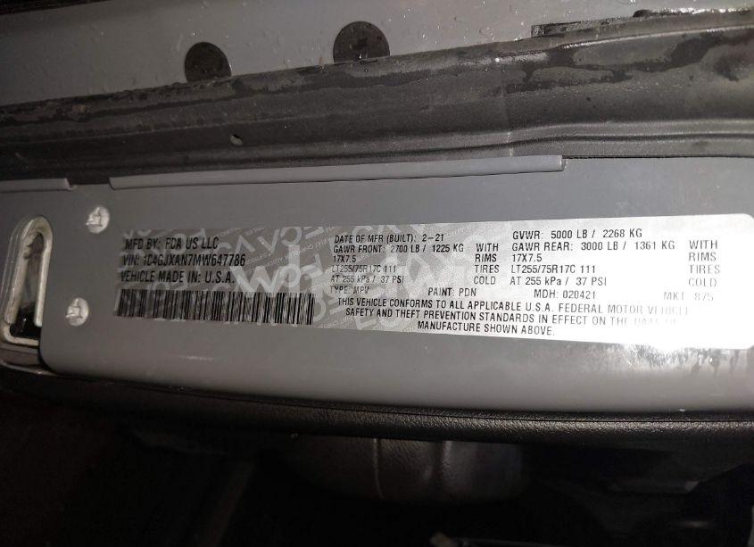 Photo 9 of 2021 Jeep Wrangler WILLYS SPORT 4X4 (VIN 1C4GJXAN7MW647786)