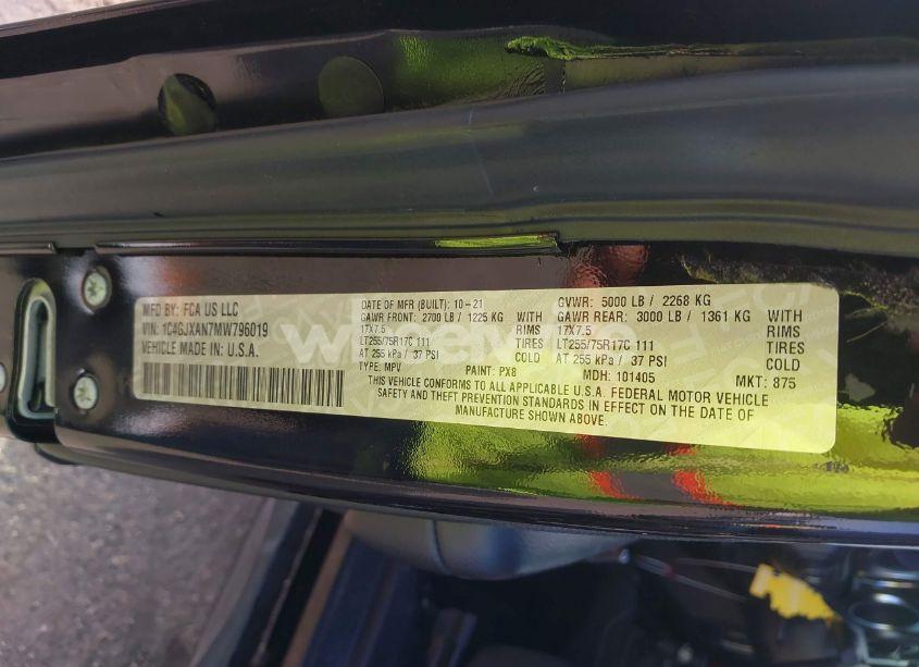 Photo 9 of 2021 Jeep Wrangler WILLYS 4X4 (VIN 1C4GJXAN7MW796019)