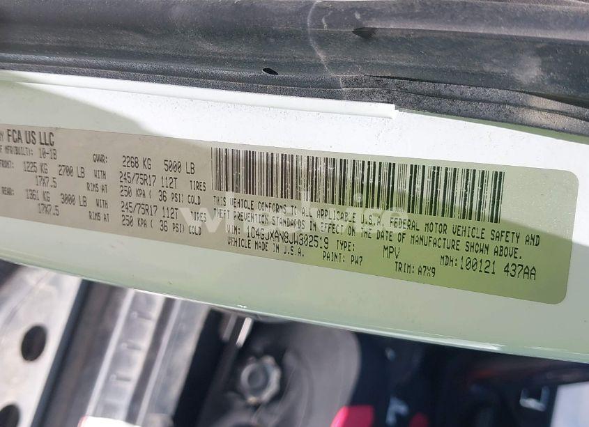 Photo 9 of 2018 Jeep Wrangler SPORT S 4X4 (VIN 1C4GJXAN8JW302519)