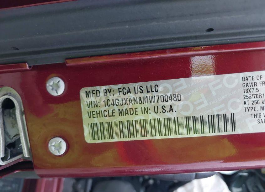 Photo 9 of 2021 Jeep Wrangler 80TH ANNIVERSARY 4X4 (VIN 1C4GJXAN8MW700480)