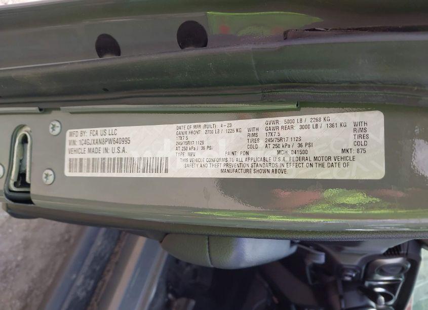 Photo 9 of 2023 Jeep Wrangler 2-DOOR SPORT 4X4 (VIN 1C4GJXAN8PW640995)