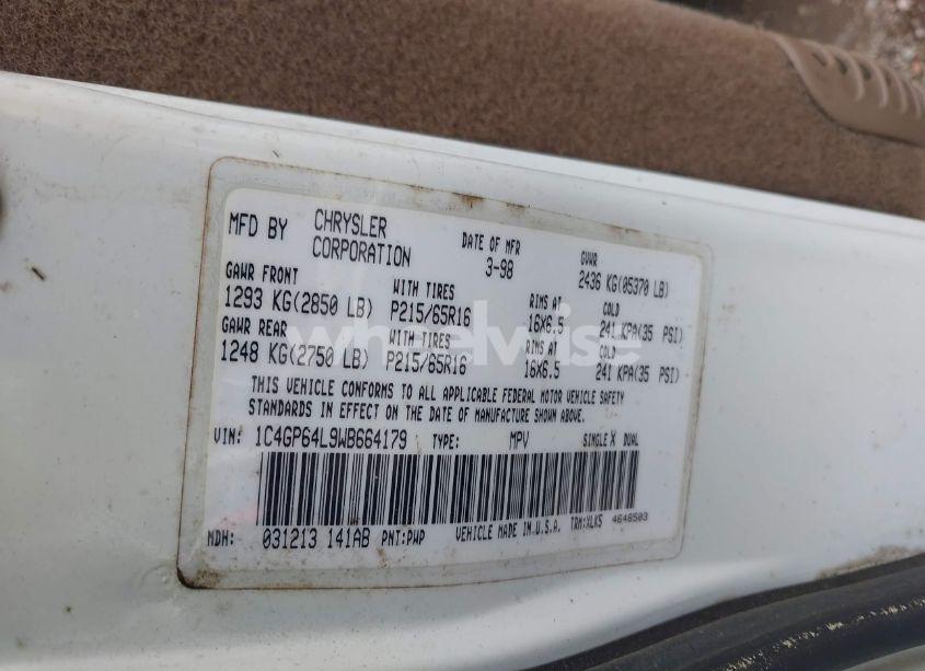 Photo 9 of 1998 Chrysler Town & COUNTRY LXI (VIN 1C4GP64L9WB664179)