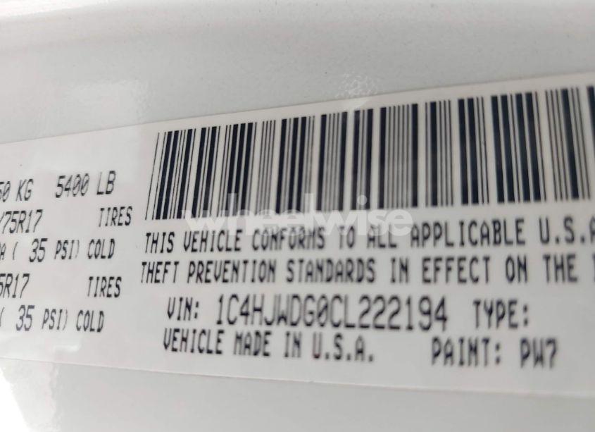 Photo 9 of 2012 Jeep Wrangler UNLIMITED SPORT (VIN 1C4HJWDG0CL222194)