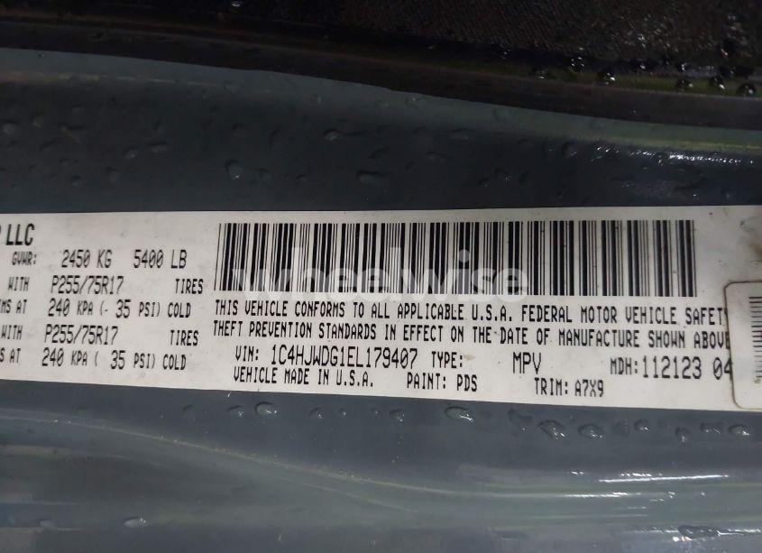 Photo 9 of 2014 Jeep Wrangler UNLIMITED SPORT (VIN 1C4HJWDG1EL179407)