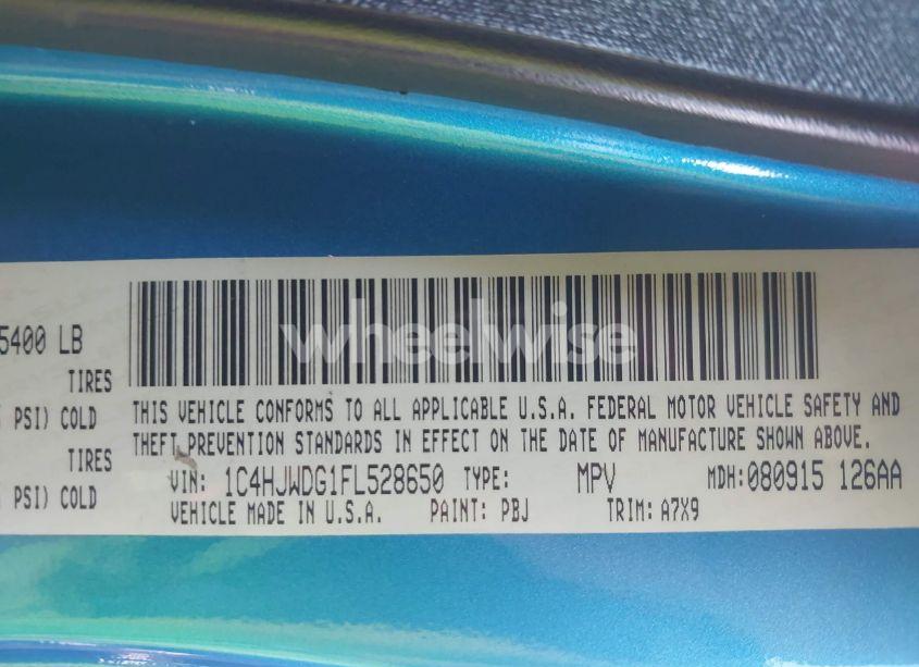 Photo 9 of 2015 Jeep Wrangler UNLIMITED SPORT (VIN 1C4HJWDG1FL528650)