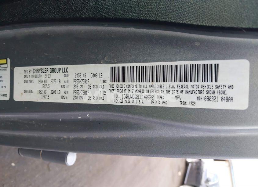 Photo 9 of 2014 Jeep Wrangler UNLIMITED SPORT (VIN 1C4HJWDG2EL140602)