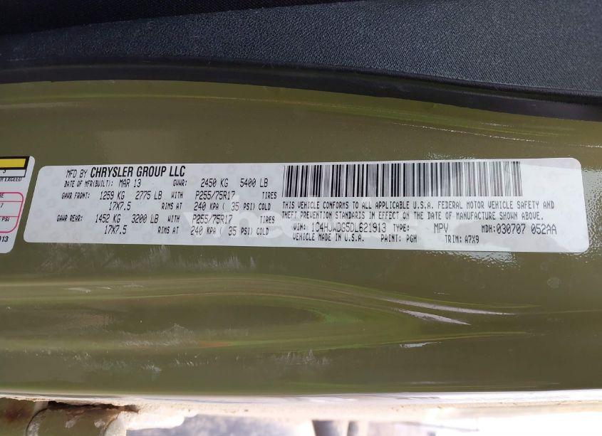 Photo 9 of 2013 Jeep Wrangler UNLIMITED SPORT (VIN 1C4HJWDG5DL621913)