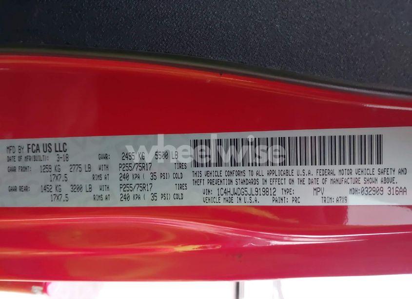 Photo 9 of 2018 Jeep Wrangler JK UNLIMITED SPORT S 4X4 (VIN 1C4HJWDG5JL919812)