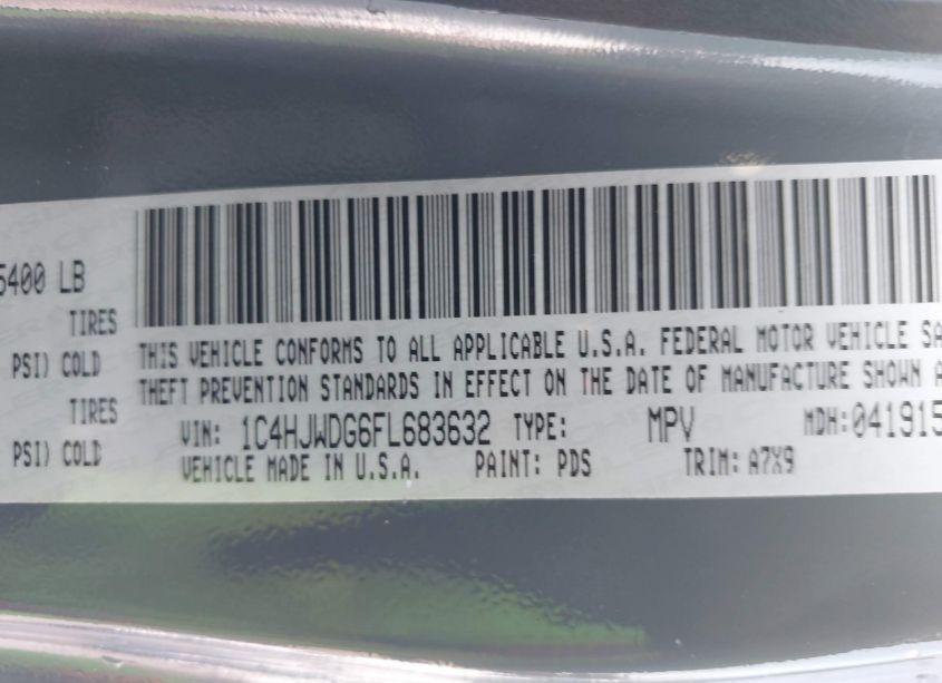 Photo 9 of 2015 Jeep Wrangler UNLIMITED SPORT (VIN 1C4HJWDG6FL683632)