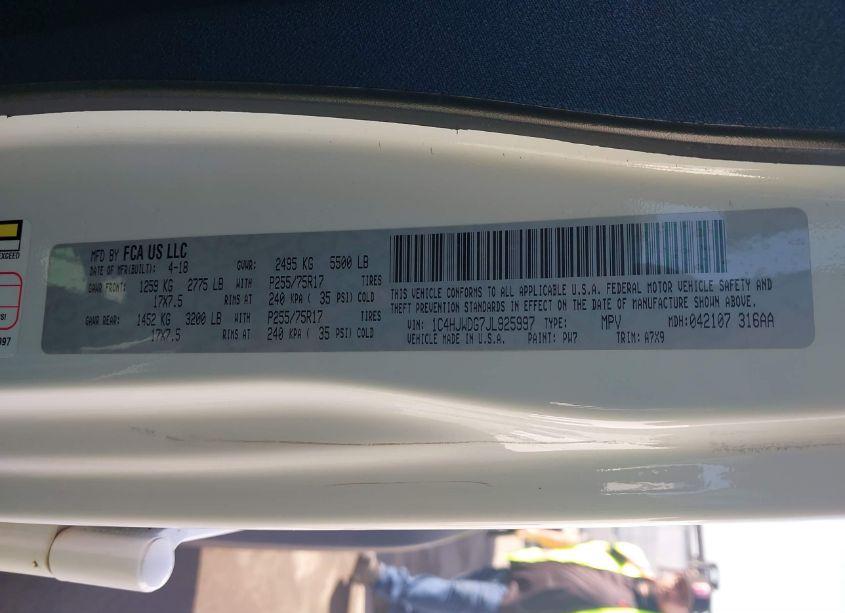 Photo 9 of 2018 Jeep Wrangler JK UNLIMITED SPORT S 4X4 (VIN 1C4HJWDG7JL925997)