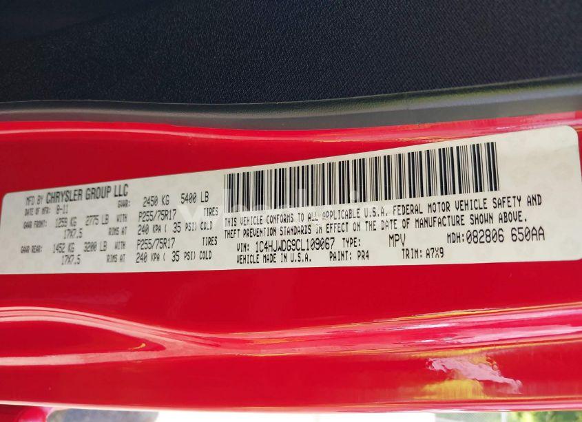 Photo 9 of 2012 Jeep Wrangler UNLIMITED SPORT (VIN 1C4HJWDG9CL109067)