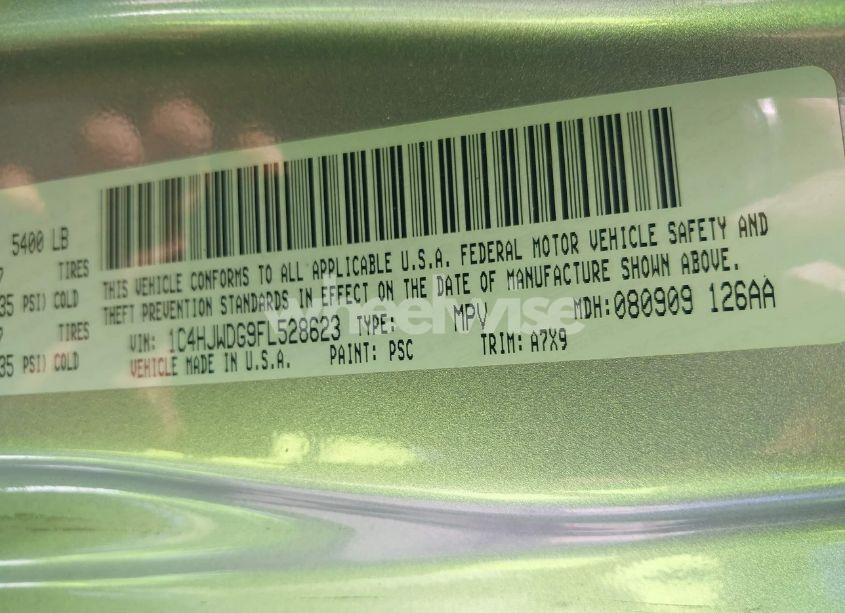 Photo 9 of 2015 Jeep Wrangler UNLIMITED SPORT (VIN 1C4HJWDG9FL528623)