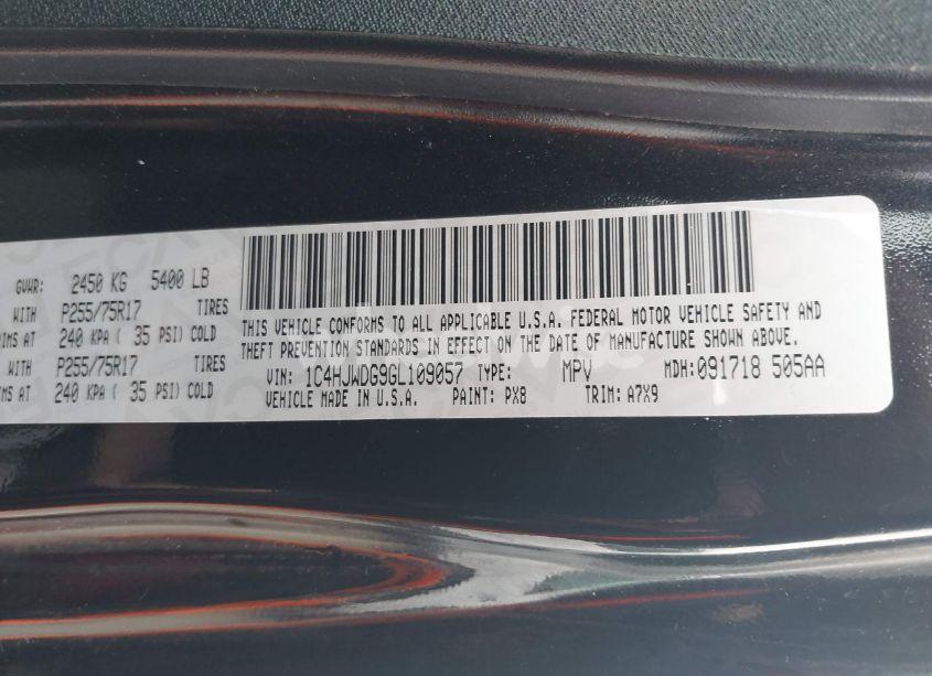 Photo 9 of 2016 Jeep Wrangler UNLIMITED SPORT (VIN 1C4HJWDG9GL109057)