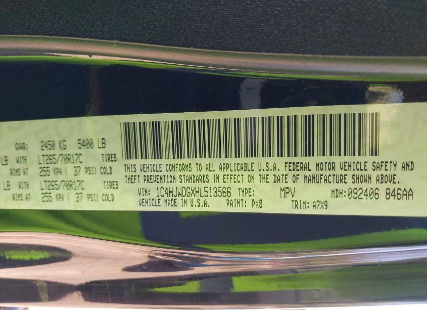 Photo 9 of 2017 Jeep Wrangler UNLIMITED SPORT (VIN 1C4HJWDGXHL513566)