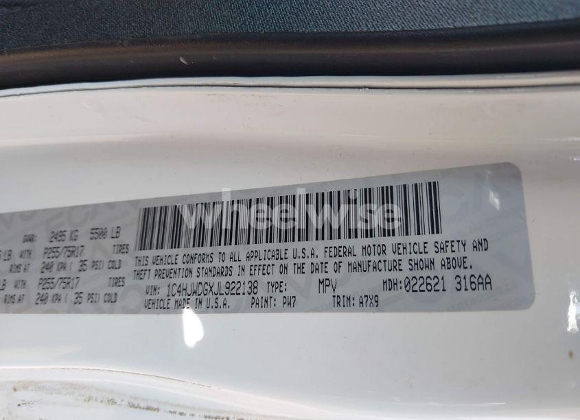 Photo 9 of 2018 Jeep Wrangler JK UNLIMITED SPORT S 4X4 (VIN 1C4HJWDGXJL922138)