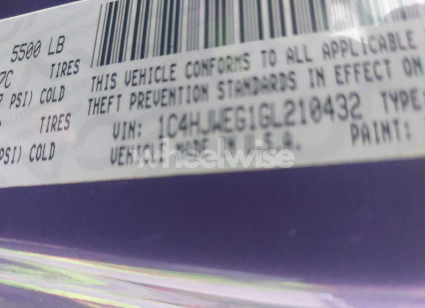 Photo 9 of 2016 Jeep Wrangler UNLIMITED BACKCOUNTRY (VIN 1C4HJWEG1GL210432)