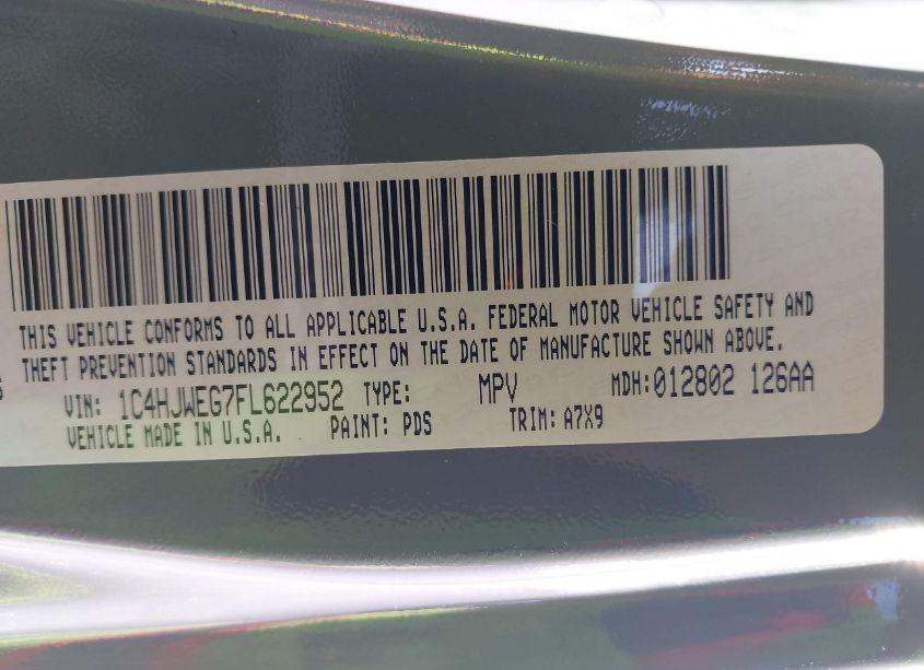 Photo 9 of 2015 Jeep Wrangler UNLIMITED SAHARA (VIN 1C4HJWEG7FL622952)