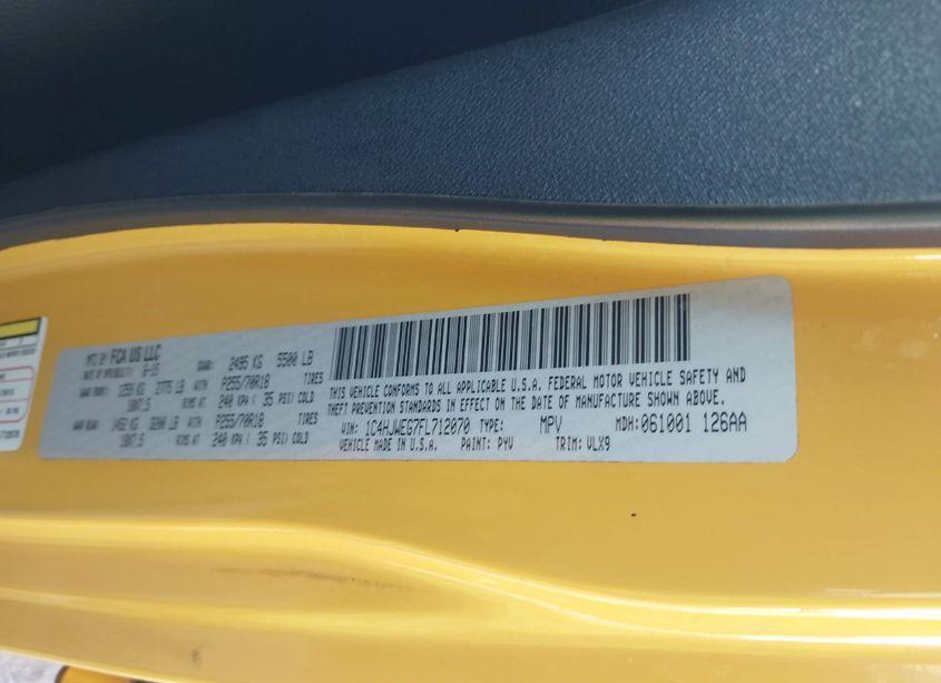 Photo 9 of 2015 Jeep Wrangler UNLIMITED ALTITUDE (VIN 1C4HJWEG7FL712070)