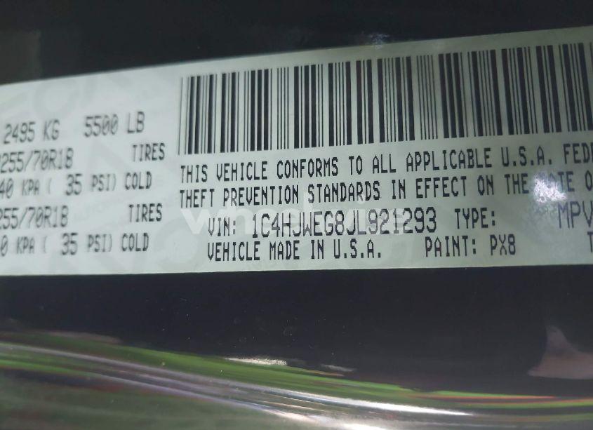 Photo 9 of 2018 Jeep Wrangler JK UNLIMITED SAHARA 4X4 (VIN 1C4HJWEG8JL921293)